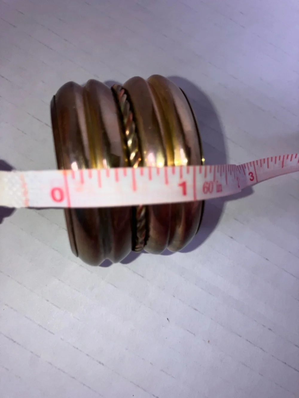 Vintage Gold Brass Metallic Napkin‎ Rings Set of 8 Ribbed Rope Details